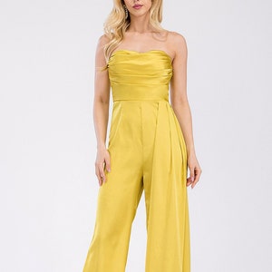 Women's yellow jumpsuit – AZRIA LLC