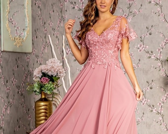 Kleid für die Brautmutter, langes Kleid, Abendkleid, Kleid für Gala-Events, Kleid für besondere Anlässe, Kleid für die Mutter des Bräutigams, M.O.B Kleid