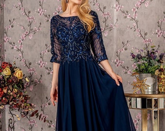 Kleid für die Brautmutter, langes Kleid, Abendkleid, Kleid für Gala-Events, Kleid für besondere Anlässe, Kleid für die Mutter des Bräutigams, M.O.B Kleid