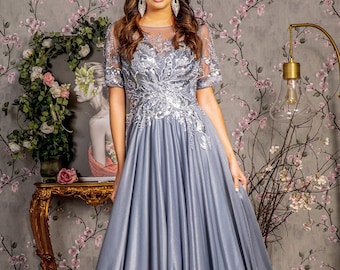 Kleid für die Brautmutter, langes Kleid, Abendkleid, Kleid für Gala-Events, Kleid für besondere Anlässe, Kleid für die Mutter des Bräutigams, M.O.B Kleid