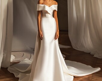 mikado silk wedding gown