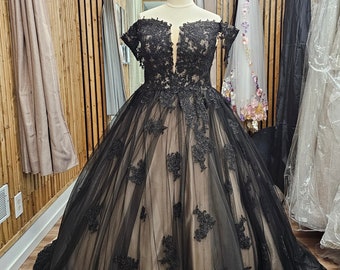 Black wedding dress,Custom color wedding dress, Green/Black Wedding dress, Black/purple wedding dress, Gothic wedding dress,Ball gown Dress.