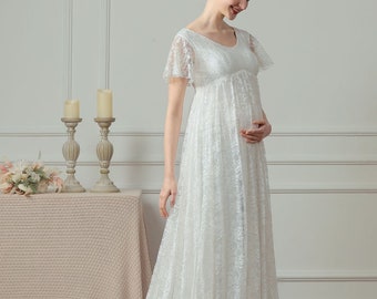 Vintage Lace Maternity dress, Pregnancy Wedding Gowns Maternity Photography Elopement Maternity Dress, Maternity Plus size 20us to 26 us