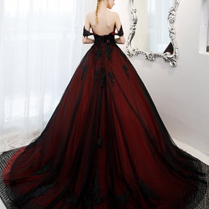 Stunning Black and Red Unconventional Gothic Bride, Non-traditional ...