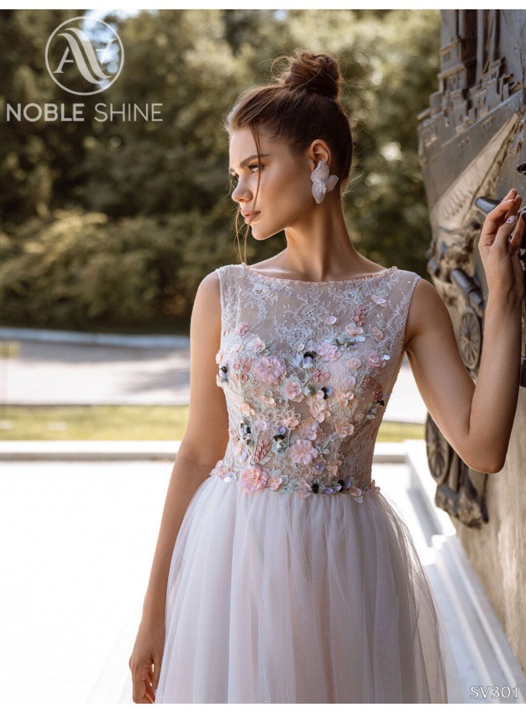 Mame Kurogouchi】◇ Botanical Lace Sleeve A-Line Dress