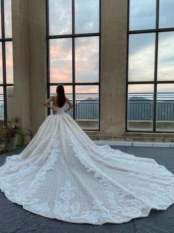 cathedral train wedding dress