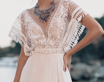bohemian boho plus size wedding dresses