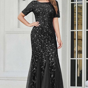 Mother of the bride dress, Special occasion dress, Long dress, Special event dress, Wedding guest dress, Mother of the groom dress. Black