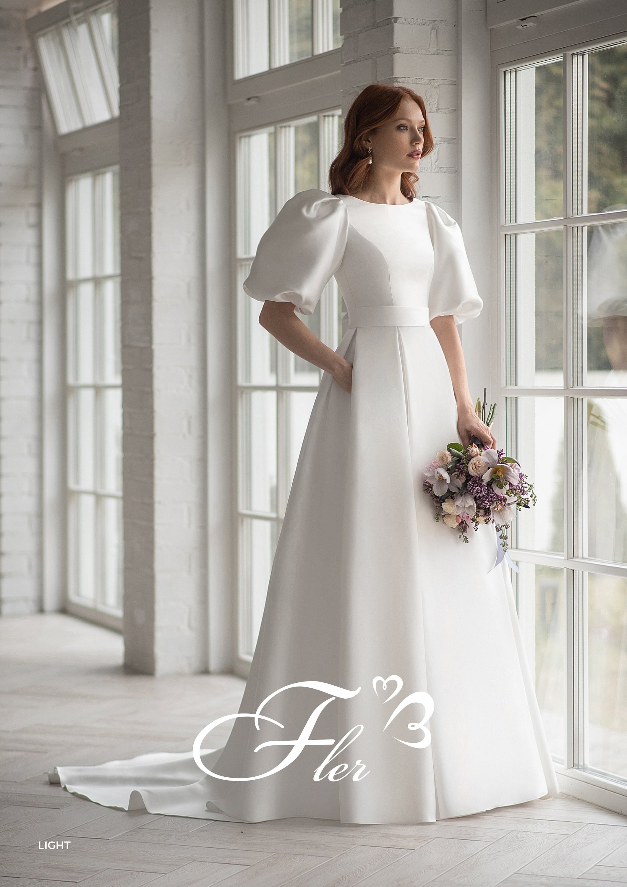 Ivory Lace Wedding Dresses,Modest Wedding Dress with Long Sleeves,WD00 -  Wishingdress