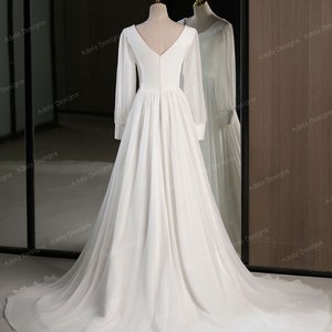 Modest Long Sleeves Wedding Dress, Modest LDS Wedding Dress ...