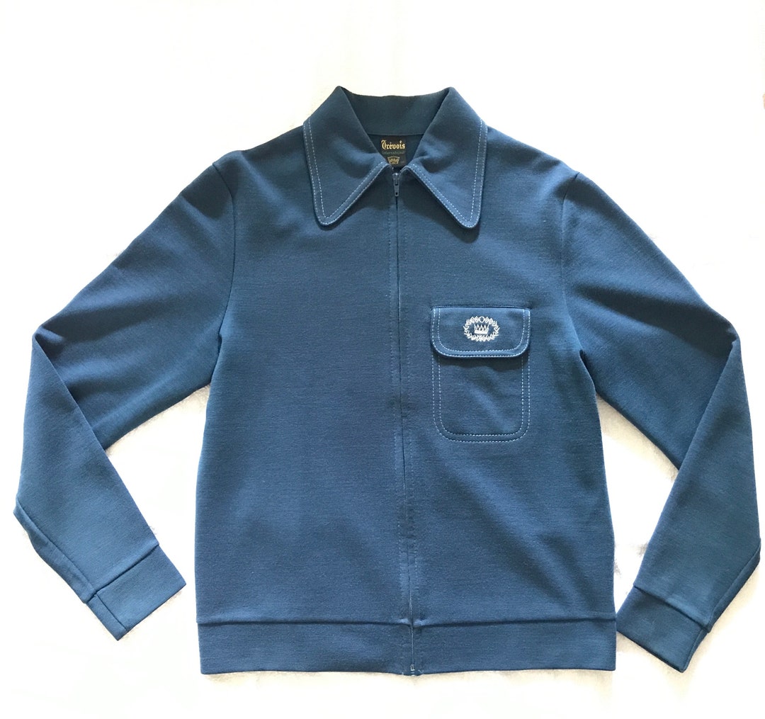 Veste Vintage Trévois Années 70 - Bleu, Taille M - Veste De Survêtement Style Français - Occasion Très Bon état