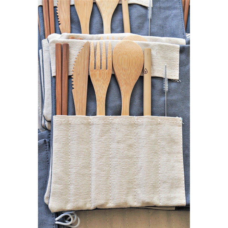 Washable & Reusable Travel Pouch for Utensils bamboo Utensils Etsy