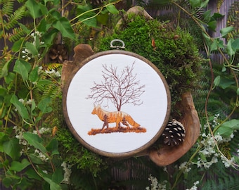 Embroidery file set fox Double Exposure