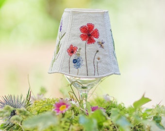 Embroidery glas cover ITH wildflowers