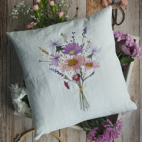 Embroidery Wildflower Bouquet for big hoop size