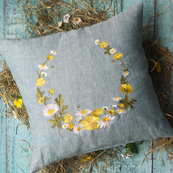 Embroidery file Big Buttercup Wreath