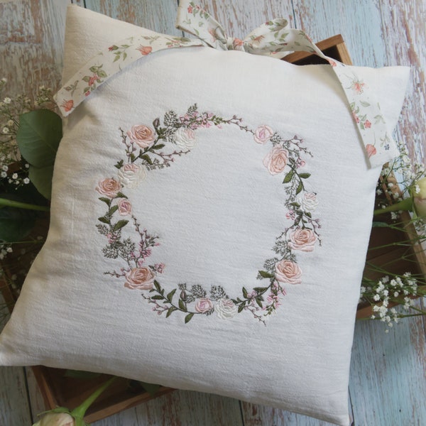 Embroidery file set large rosary and flower bouquet