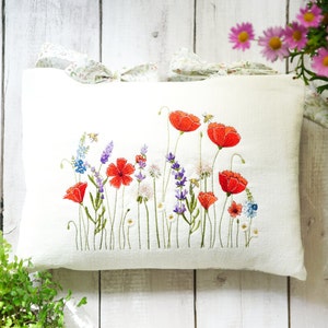 Flower meadow embroidery file for large hoops