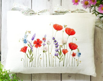 Flower meadow embroidery file for large hoops