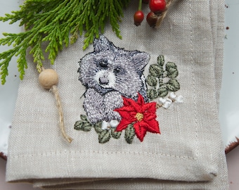 Embroidery file raccoon from the series Forest Children