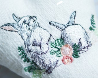 Embroidery File Two Rabbits - Etsy
