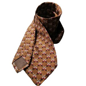 Rare Vintage Gucci Collector Brown Silk Tie in a Pistol Patterned Design image 1