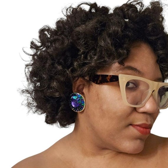 Large/Chunky Round Multicolored Sequin & Rhinesto… - image 1