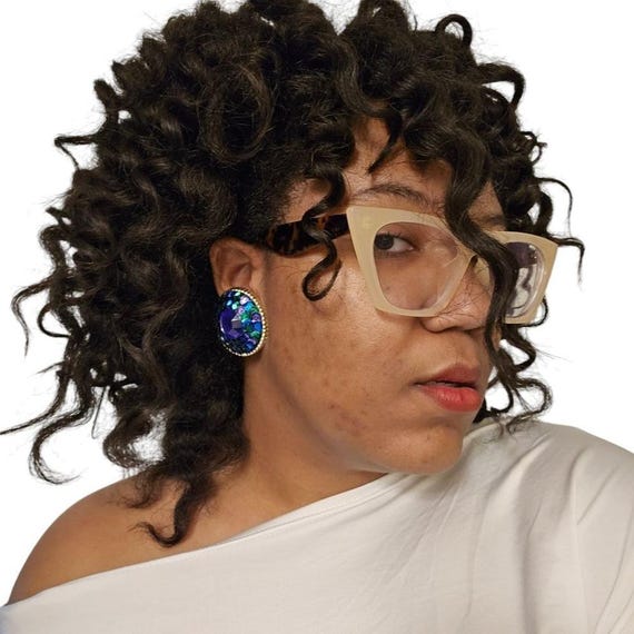 Large/Chunky Round Multicolored Sequin & Rhinesto… - image 5