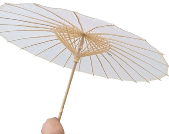 Vintage White Paper Handmade Bamboo Parasol/Umbrella