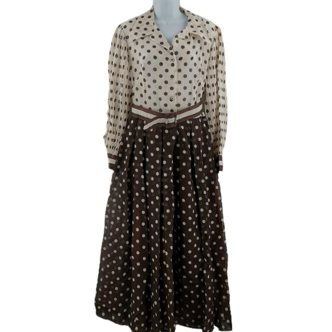 BROWN SWING DRESS WITH WHITE STITCHING main image 1