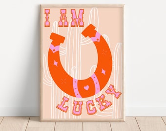 Horseshoe Good Luck Print | Cowgirl Print | Cowboy Boots | Western Inspired Prints | Howdy Partner | Dolly Parton | Howdy | Lets Go Girls
