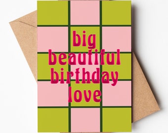 A6 Card | Checkerboard Design | Check Pattern | Funny Birthday Card | Beautiful Birthday Card | Typography Cards | Retro Style Card