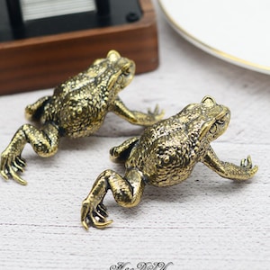Tiradores de latón con forma de sapo de bronce para gabinetes, cajones, tocadores, cocinas, herrajes para gabinetes.