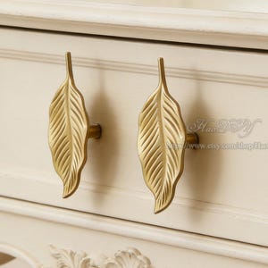 Massivem Messing Blatt Kabinett Griffe Knäufe, Blatt Kommode Knauf, Blatt Förmigen Schublade Vintage Knauf, DIY Pulls Griff, Kabinett Hardware