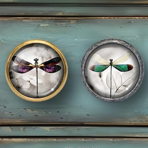 Dragonfly - Drawer Knobs Pulls Handles Dome Cabochon Knob Handmade Knob Drawer Knob Dresser Pull Knobs Handles Cabinet Pull Hardware