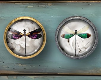 Dragonfly Drawer Knobs Pulls Handles Dome Cabochon Knob Handmade Knob Drawer Knob Dresser Pull Knobs Handles Cabinet Pull Furniture Hardware