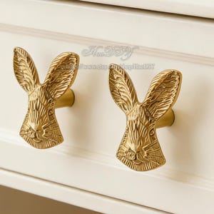 Brass Rabbit Knobs Cabinet Pulls Drawer Knobs Dresser Pulls  Handles Kitchen cupboard Knobs Pulls Cabinet Pulls Furniture Hardware