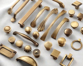 Bronze Solid Brass Cabinet Pulls Handles Knob Vintage Dresser Handles Brass Drawer Pulls Aged Brass Wardrobe Pulls Handles Cabinet Hardware
