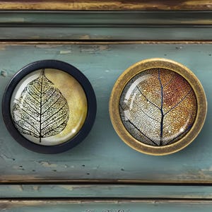 Leaves - Drawer Knobs Pulls Handles Dome Cabochon Knob Handmade Knob Drawer Knob Dresser Pull Knobs Handles Cabinet Pull Hardware