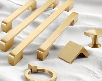 High Quality Brass Cabinet Pulls Handle Knob simplicity Dresser Handles Solid Brass Drawer Pulls Brass Wardrobe Knobs Pulls Cabinet Hardware