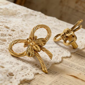 Brass Bow Cabinet Pulls Handle Knobs Unique Dresser Pulls Solid Brass Drawer Pulls Brass Wardrobe Knobs Pulls Cabinet Hardware