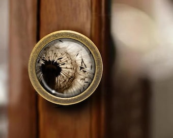 Löwenzahn - Schubladengriffe Knäufe Griffe Haube Cabochon Knob Handgefertigte Knöpfe Schubladenknäufe Knäufe Knäufe Knäufe Schrank Knäufe Hardware