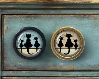 Boutons chat Boutons de commode Poignées d'armoires de cuisine Armoire à vin Boutons de porte Poignées de commode Boutons de meuble Boutons de meubles