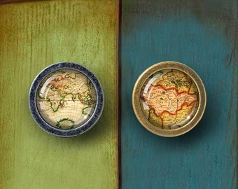 Retro Map Knobs Cabinet Dresser Knobs Handles Pulls Kitchen Cabinet Wine cabinet Door Knob Dresser Pull Handles Cabinet Knob Furniture Knobs
