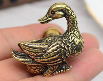 Tiradores de latón con forma de pato para gabinetes, cajones, tocadores, cocinas, herrajes para gabinetes.