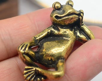 Brązowa śliczna żaba Solidna mosiężna gałka do szafek Gałka do szuflady Gałka do komody Uchwyty Gałki kuchenne Gałki do szafek Osprzęt do szafek