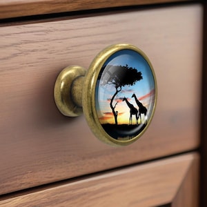 Giraffe - Drawer Knobs Pulls Handles Dome Cabochon Knob Handmade Knob Drawer Knob Dresser Pull Knobs Handles Cabinet Pull Hardware