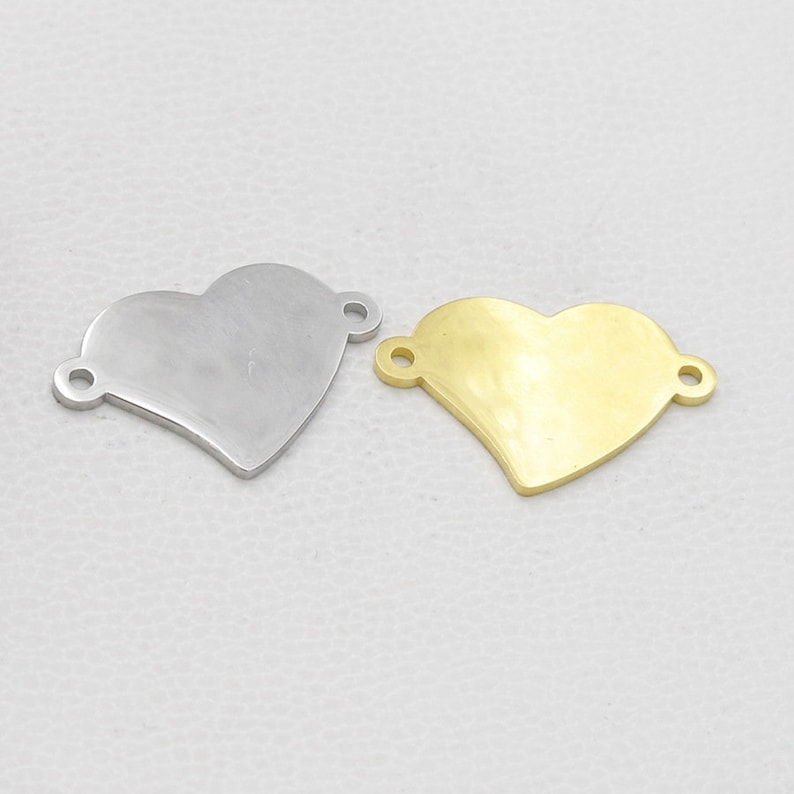 10pcs 17.25x25.4mm Stainless Steel Heart Charm Pendants,Stainless Steel Heart Disc Blank,Stainless Steel DIY Supplies,Jewelry Findings,ST419