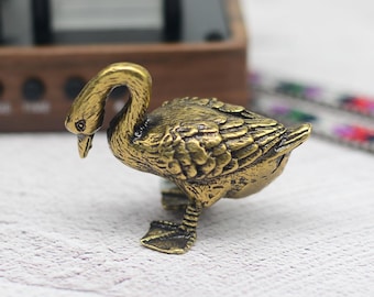 Perilla de latón macizo con forma de cisne para gabinete, cajón, tocador, cocina, herrajes para gabinetes, perillas con forma de animal.