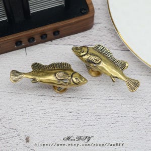 Bronze Cute Fish Solid Brass Knob Cabinet Pulls Drawer Knob Dresser Pull Knobs Handles Kitchen Knobs Pulls Cabinet Pull Hardware
